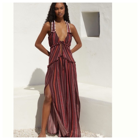 NWT Anthropologie V-Neck Maxi Sun Dress - Picture 3 of 17